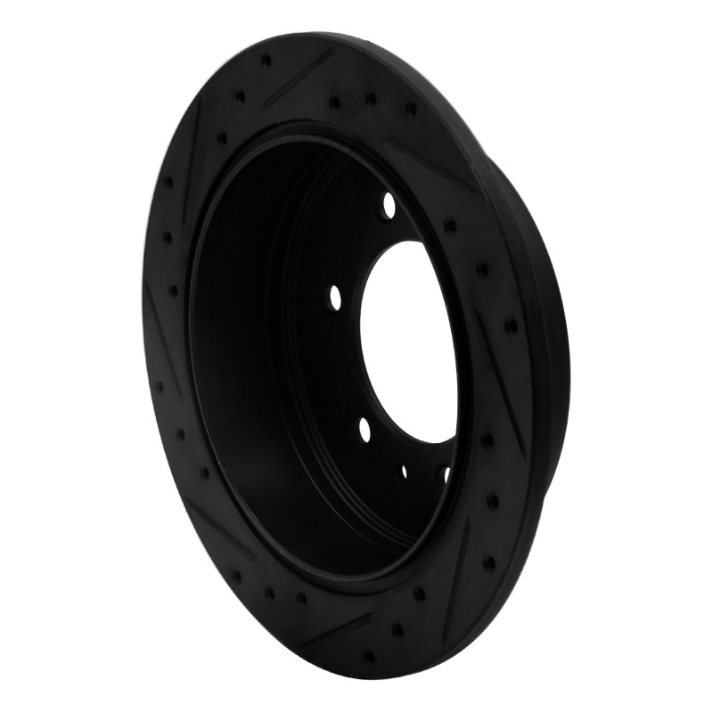 Hummer H3 Brake Rotor (1) - Rear Right - R1 Concepts - Drilled & Slotted - Black - `06-`10